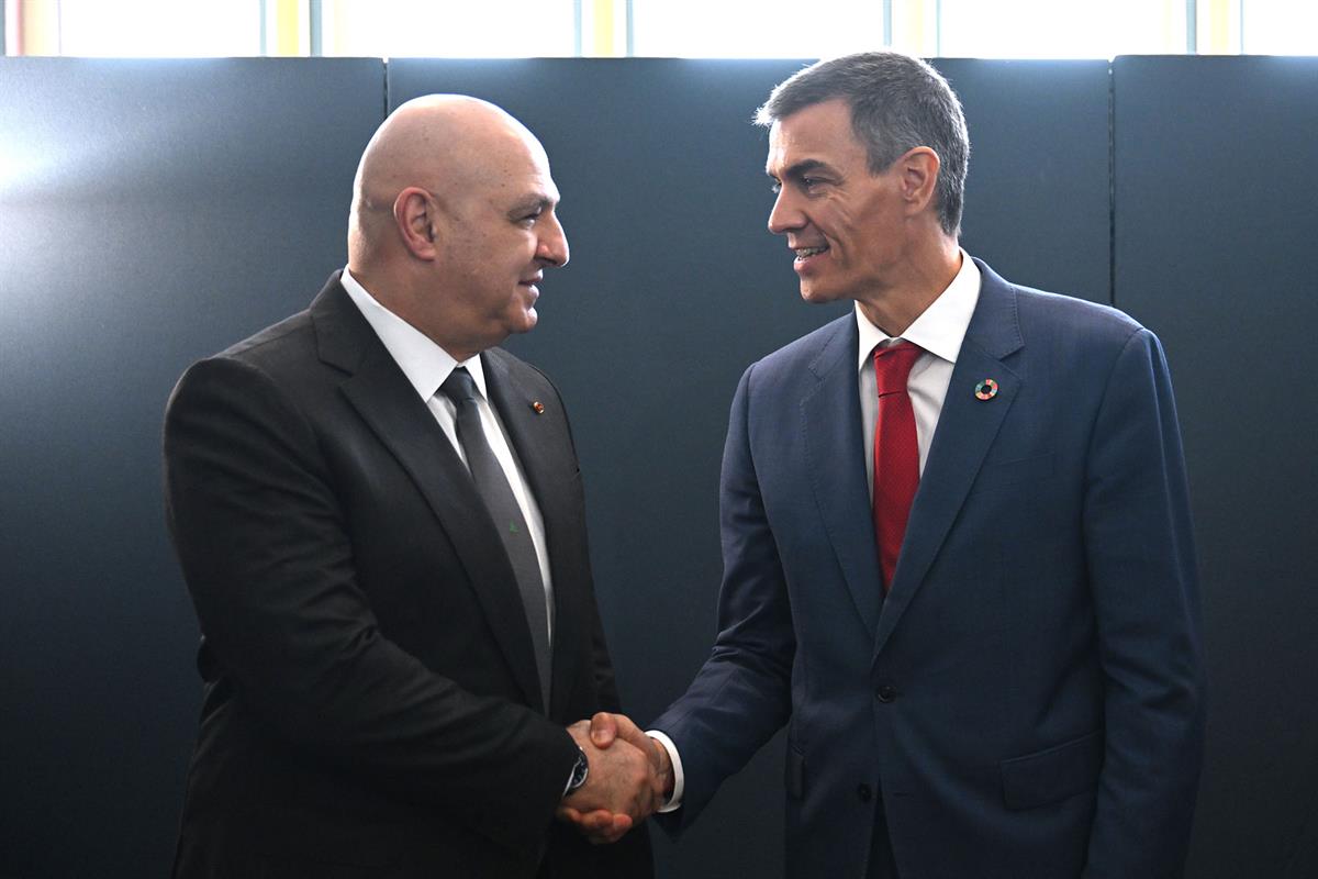 23/09/2025. El presidente del Gobierno se reúne con el presidente de Líbano. El presidente del Gobierno, Pedro Sánchez, y el presidente de l...