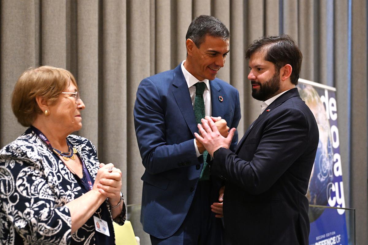24/09/2025. Pedro Sánchez participa en el evento "En defensa de la democracia,luchando contra el extremismo". El presidente del Gobierno, Pe...