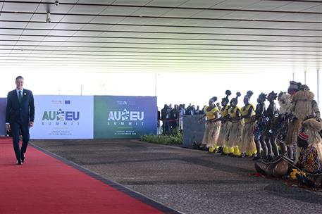 24/11/2025. Pedro Sánchez asiste a la Cumbre Unión Africana - Unión Europea. El presidente del Gobierno, Pedro Sánchez, a su llegada a la cumbre.