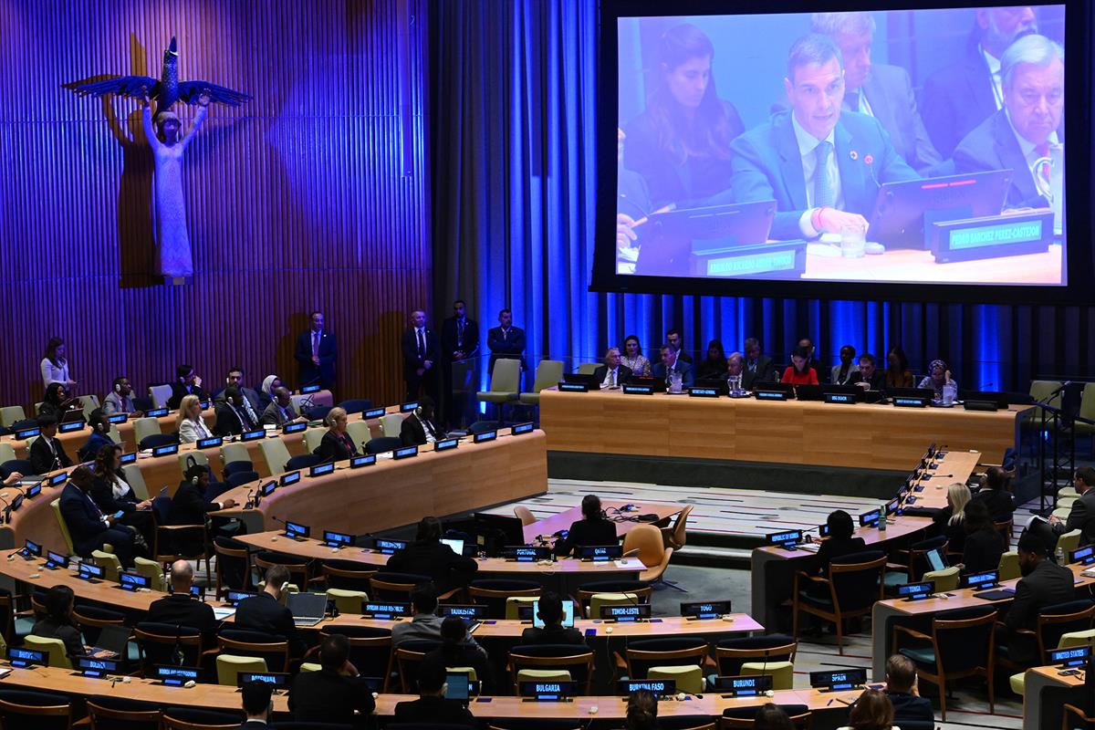 25/09/2025. Pedro Sánchez interviene en el evento especial "Diálogo Global IA". Pedro Sánchez interviene en el evento especial "Diálogo Global IA"