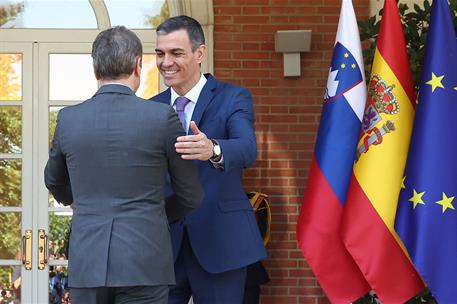 29/05/2025. Pedro Sánchez recibe al primer ministro de Eslovenia. El presidente del Gobierno, Pedro Sánchez, y el primer ministro de Esloven...