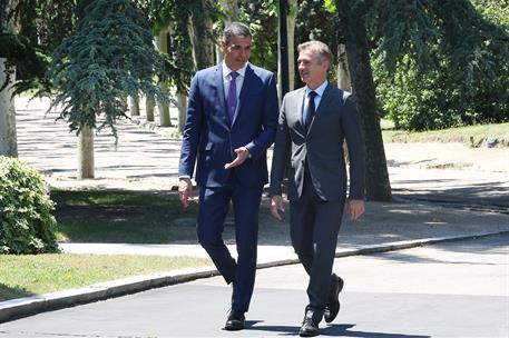 29/05/2025. Pedro Sánchez recibe al primer ministro de Eslovenia. El presidente del Gobierno, Pedro Sánchez, y el primer ministro de Esloven...