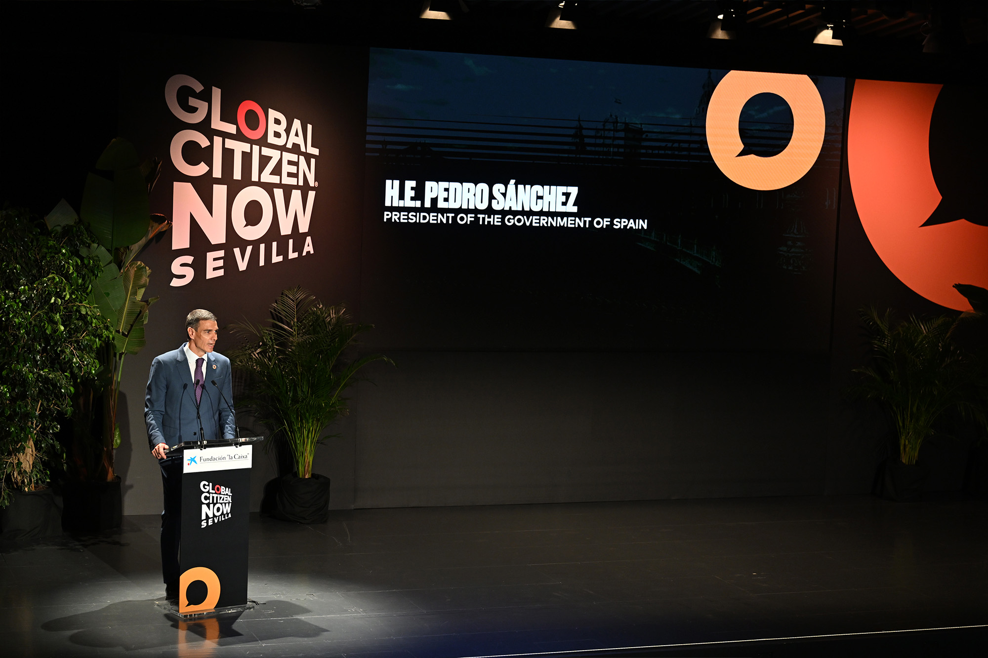 El presidente del Gobierno durante su intervención en el evento previo a la Conferencia de la ONU