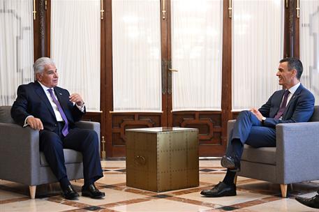 29/06/2025. Pedro S&#225;nchez mantiene un encuentro bilateral con el presidente de la Rep&#250;blica de Panam&#225;. El presidente del Gobierno, Pedro S&#225;n...