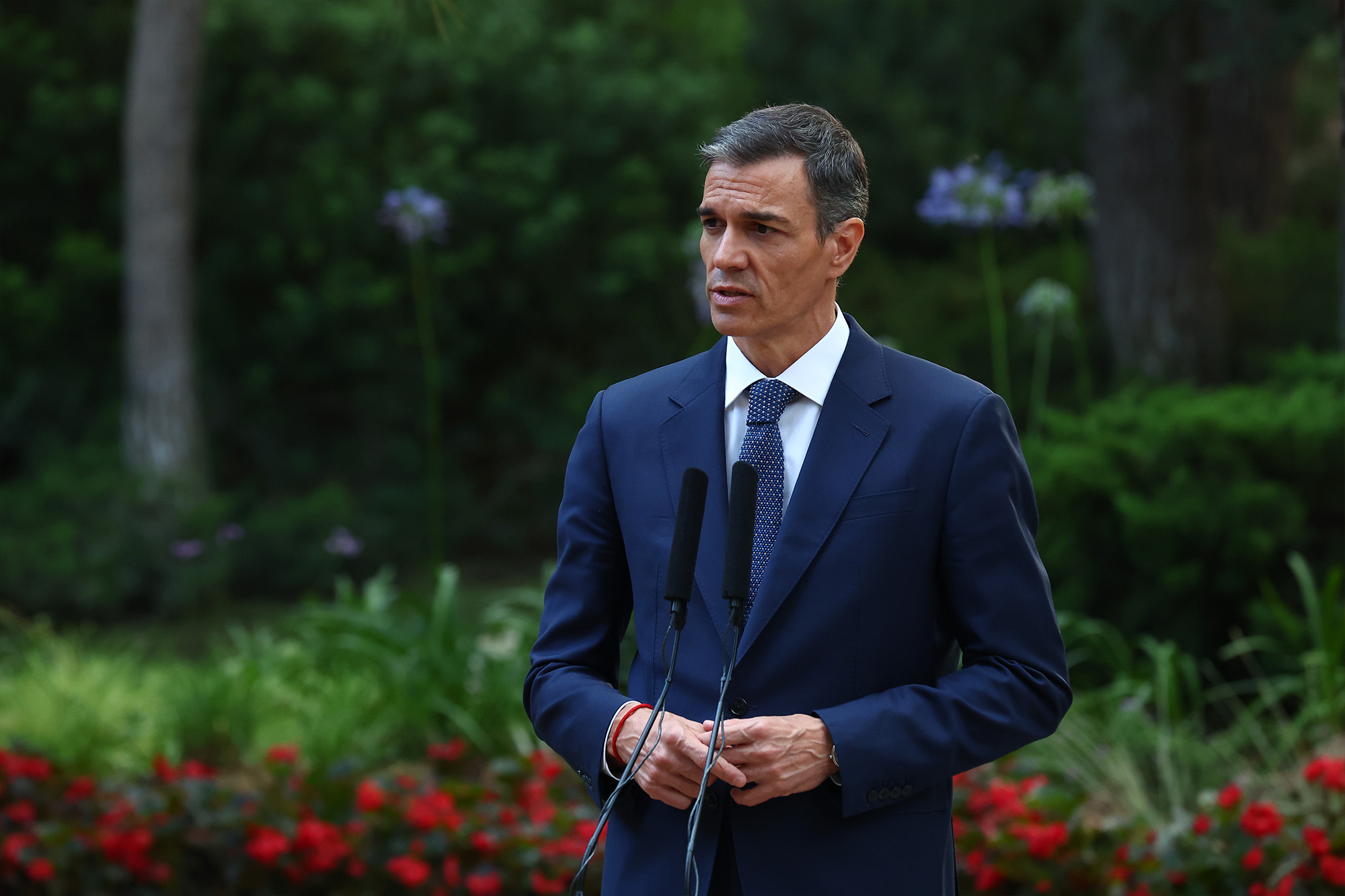 29/07/2025. Pedro Sánchez comparece ante los medios tras el despacho con S.M. el Rey. Pedro Sánchez comparece ante los medios tras el despac...