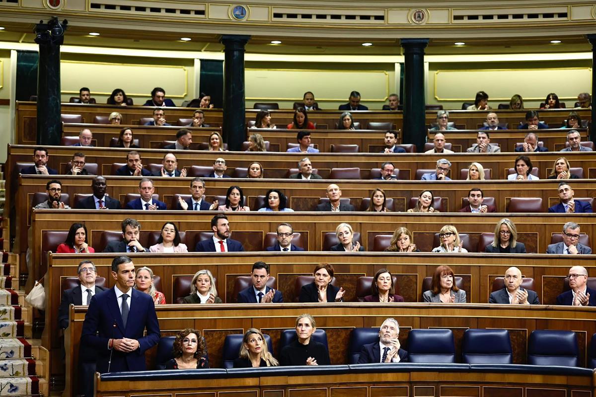 29/10/2025. Pedro Sánchez asiste a la sesión de control al Gobierno. El presidente del Gobierno, Pedro Sánchez, durante su intervención en l...