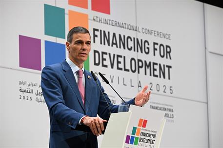 30/06/2025. Pedro S&#225;nchez inaugura la 4&#170; Conferencia sobre la Financiaci&#243;n para el Desarrollo. El presidente del Gobierno, Pedro S&#225;nchez, co...