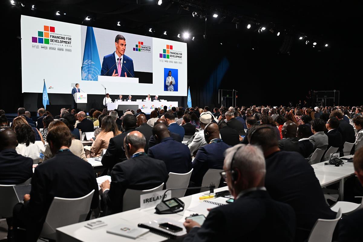 30/06/2025. Primera jornada de la 4ª Conferencia de Financiación al Desarrollo de Naciones Unidas. El presidente del Gobierno, Pedro Sanchez...