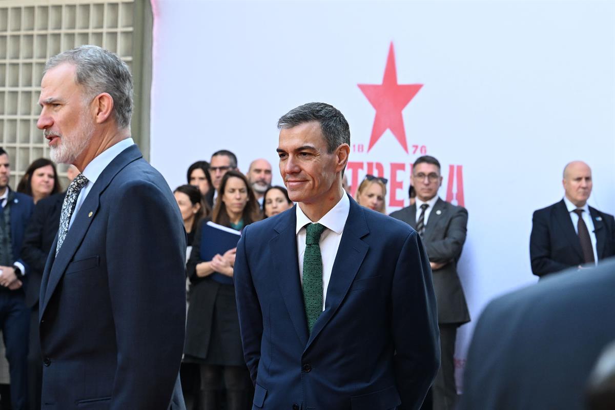 2/03/2026. Sánchez asiste a la inauguración del'GSMA Mobile World Congress Barcelona 2026'. El rey Felipe VI y el presidente del Gobierno, P...
