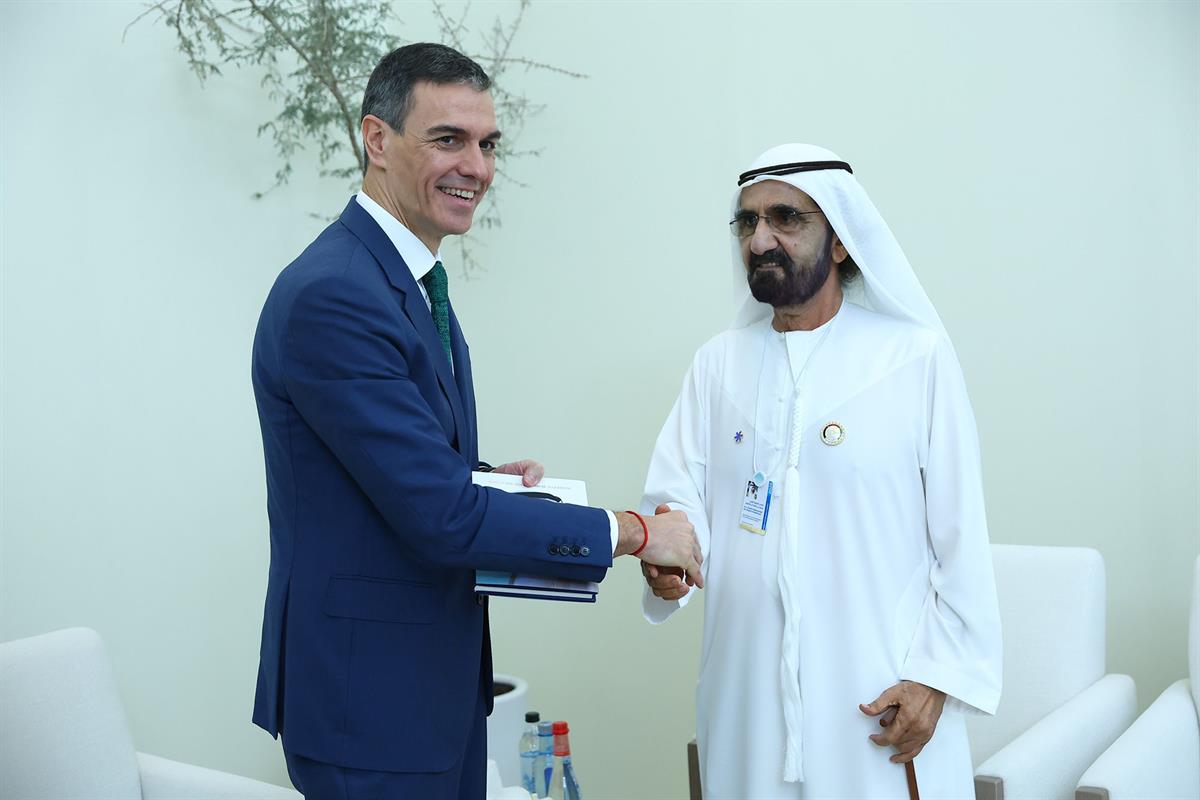 3/02/2026. Pedro Sánchez participa en la Cumbre Mundial de Gobiernos en Dubái. El presidente del Gobierno, Pedro Sánchez, durante su reunión...
