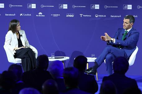 3/06/2026. Pedro Sánchez clausura la 41ª Reunión del Cercle d'Economia 2026. El presidente del Gobierno, Pedro Sánchez, durante el coloquio ...