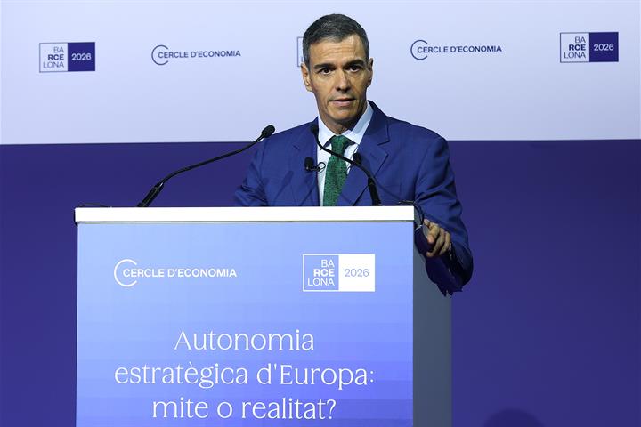 El presidente del Gobierno, durante su intervención en la clausura de la reunión del Cercle d'Economia