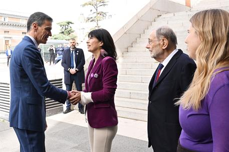 4/03/2026. Pedro Sánchez clausura el acto institucional con motivo del Día Internacional de las Mujeres. El presidente del Gobierno, Pedro S...