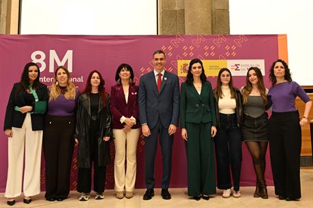 4/03/2026. Pedro Sánchez clausura el acto institucional con motivo del Día Internacional de las Mujeres. El presidente del Gobierno, Pedro S...