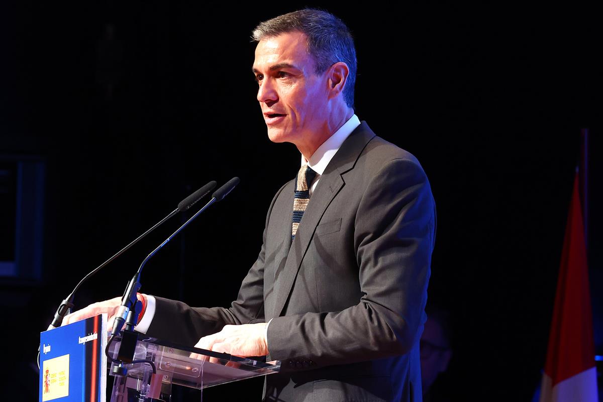 El presidente del Gobierno, Pedro S&aacute;nchez, durante su intervenci&oacute;n en la clausura del VIII Congreso Nacional de Industria