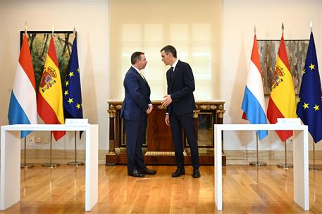 5/03/2026. Pedro Sánchez recibe al Gran Duque de Luxemburgo, Guillermo V. El presidente del Gobierno, Pedro Sánchez, conversa con el Gran Du...