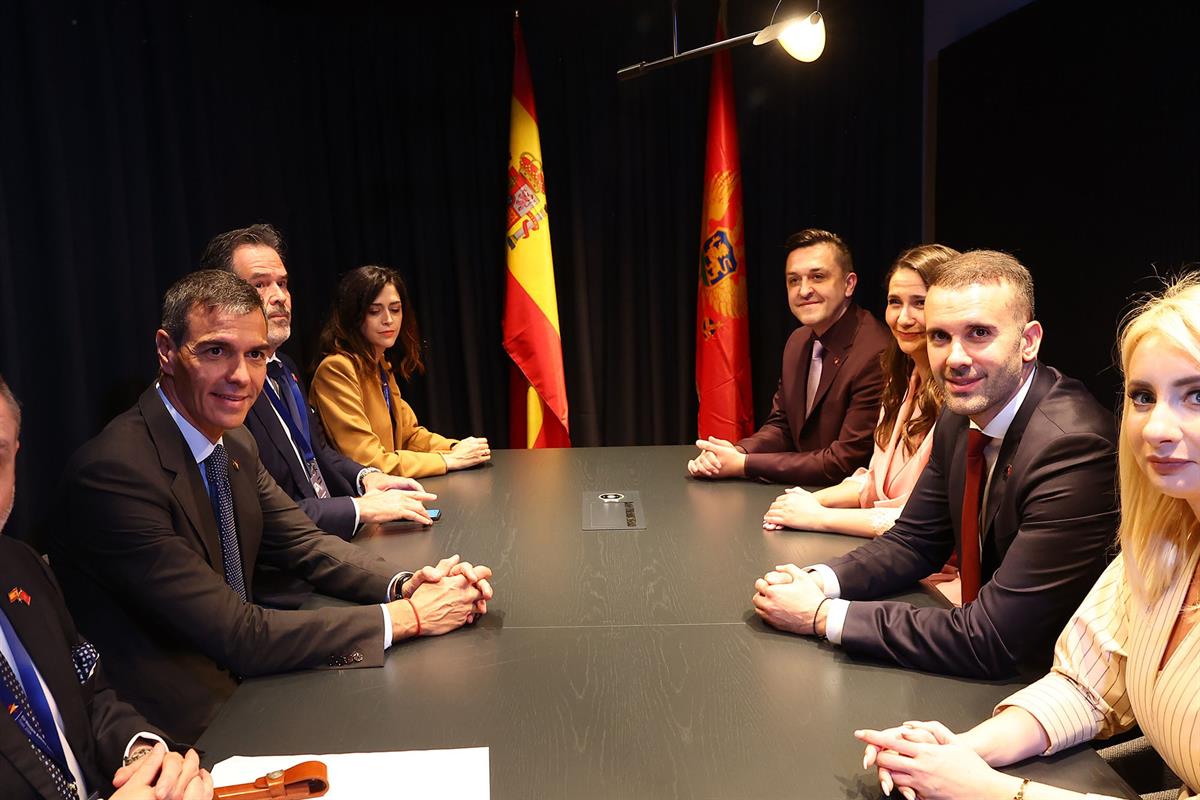 5/06/2026. Firma de acuerdos entre España y Montenegro. Encuentro de la delegación española, encabezada por el presidente del Gobierno, Pedr...