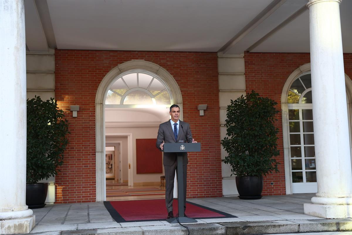 5/10/2026. Pedro Sánchez anuncia la convocatoria de elecciones generales para el 29 de noviembre. El presidente del Gobierno, Pedro Sánchez,...