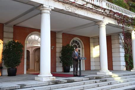 5/10/2026. Pedro Sánchez anuncia la convocatoria de elecciones generales para el 29 de noviembre. El presidente del Gobierno comparece para ...