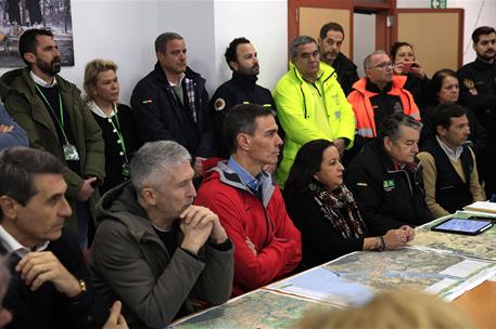 6/02/2026. Pedro Sánchez visita las zonas afectadas por la borrasca Leonardo en Cádiz. El ministro del Interior, Fernando Grande-Marlaska, y...