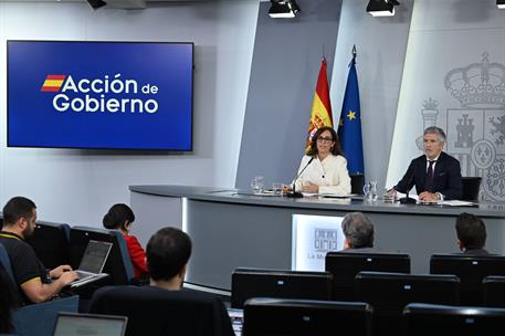 6/05/2026. Rueda de prensa tras la reunión de seguimiento de la situación de la embarcación 'MV Hondius'. La ministra de Sanidad, Mónica Gar...