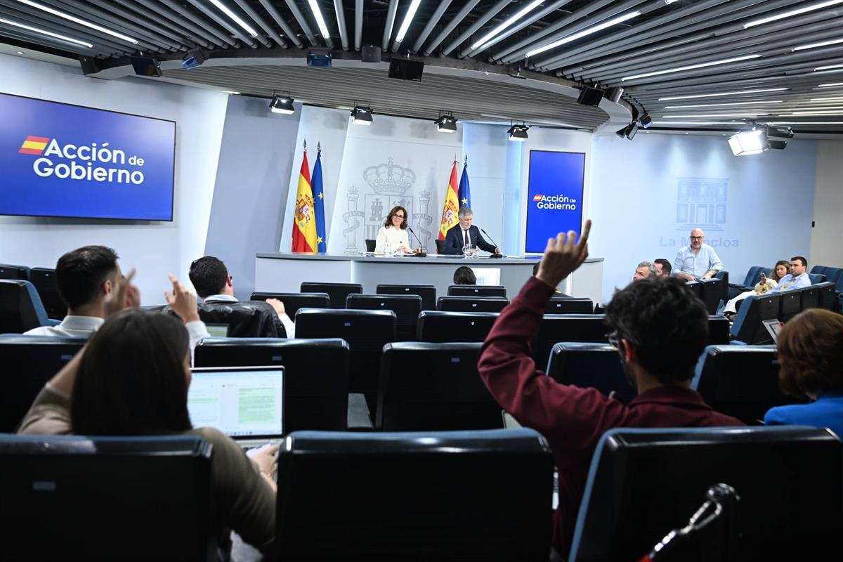 6/05/2026. Rueda de prensa tras la reunión de seguimiento de la situación de la embarcación 'MV Hondius'. La ministra de Sanidad, Mónica Gar...