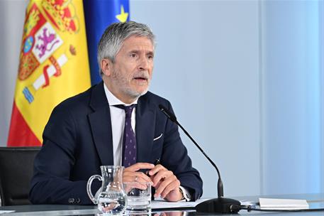 6/05/2026. Rueda de prensa tras la reunión de seguimiento de la situación de la embarcación 'MV Hondius'. El ministro del Interior, Fernando...