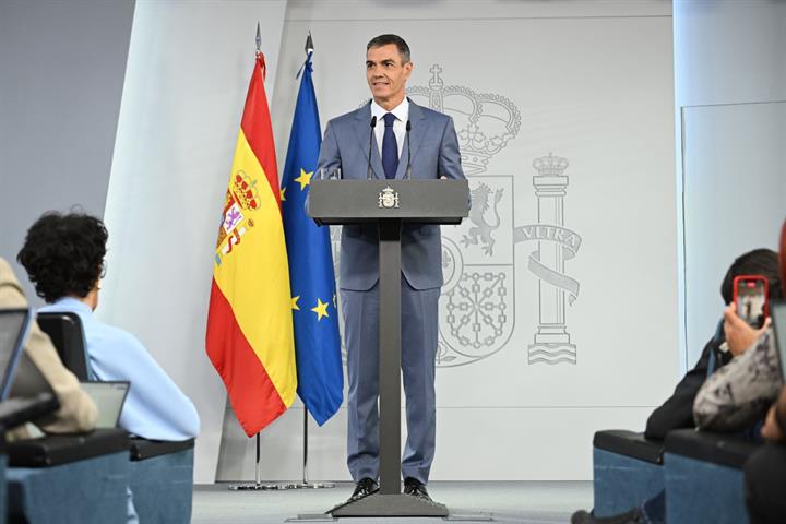El presidente del Gobierno, durante la rueda de prensa posterior al Consejo de Ministros