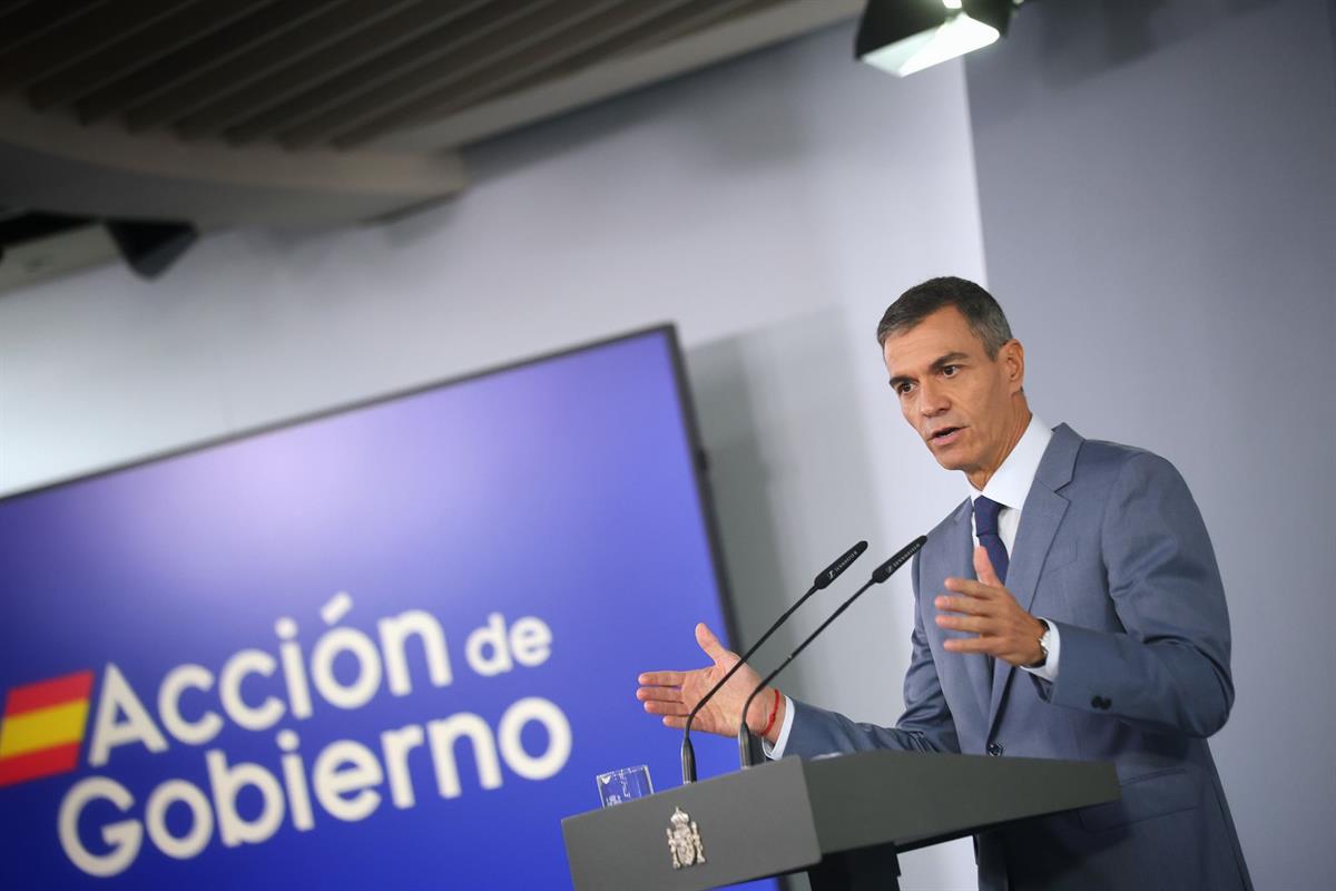 El presidente del Gobierno, durante la rueda de prensa posterior al Consejo de Ministros