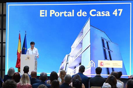 7/09/2026. Pedro Sánchez closes the presentation of the CASA47 portal. The Minister for Housing and Urban Agenda, Isabel Rodríguez, during t...