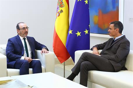 8/04/2026. Pedro Sánchez meets with the CEO of CAF-Development Bank of Latin America, Sergio Díaz-Granados. The President of the Government ...