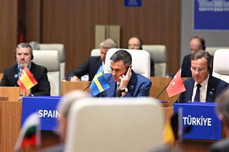 8/07/2026. Pedro Sánchez attends the NATO summit in Ankara, Türkiye. The President of the Government of Spain, Pedro Sánchez, at the working...