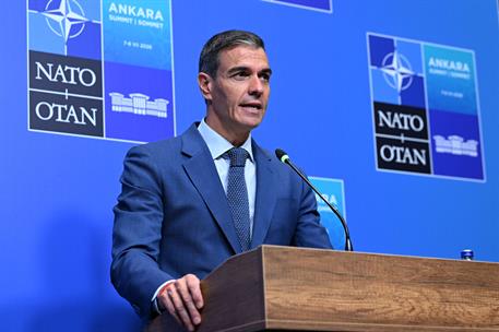 8/07/2026. Pedro Sánchez participa en la reunión de jefes de Estado y de Gobierno del Consejo de la OTAN. El presidente del Gobierno, Pedro ...