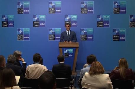 8/07/2026. Pedro Sánchez participa en la reunión de jefes de Estado y de Gobierno del Consejo de la OTAN. El presidente del Gobierno, Pedro ...