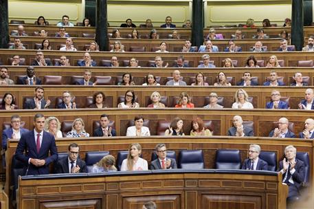 9/09/2026. Pedro Sánchez attends the Government control session. The President of the Government of Spain, Pedro Sánchez, appears before the...