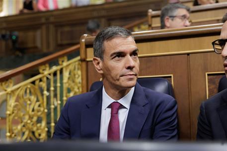 9/09/2026. Pedro Sánchez attends the Government control session. The President of the Government of Spain, Pedro Sánchez, during the control session