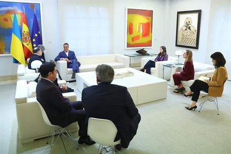 10/02/2026. Sánchez se reúne con el presidente de la Verkhovna Rada de Ucrania. Encuentro del presidente del Gobierno, Pedro Sánchez, con el...