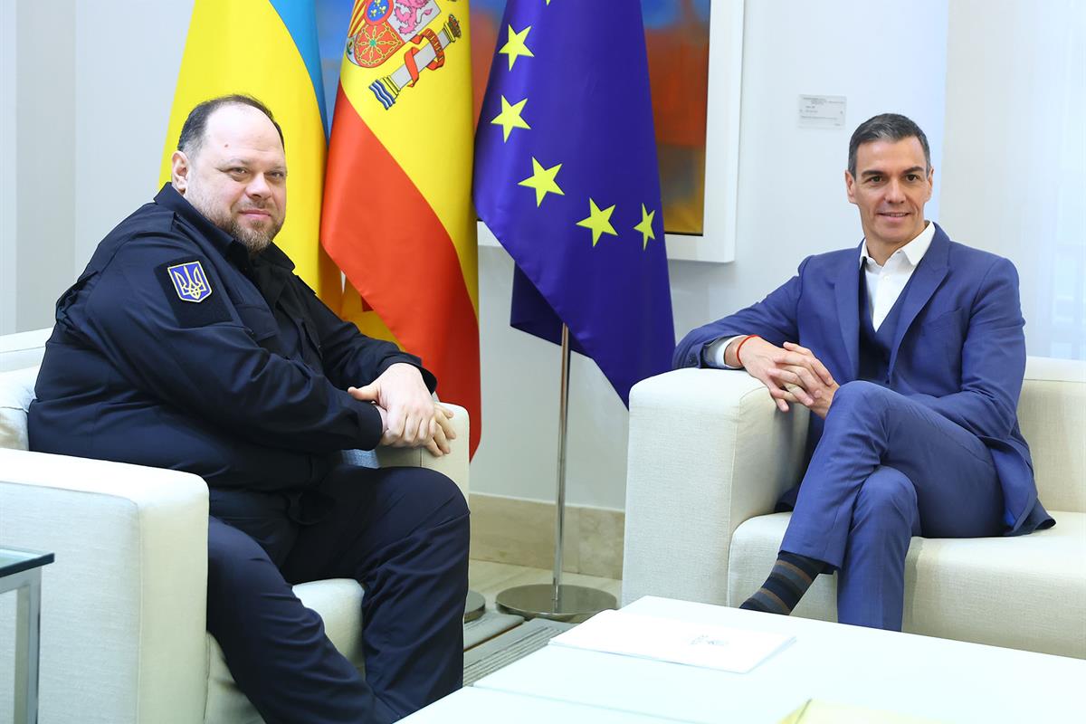 10/02/2026. Sánchez se reúne con el presidente de la Verkhovna Rada de Ucrania. El jefe del Ejecutivo, Pedro Sánchez, y el presidente de la ...