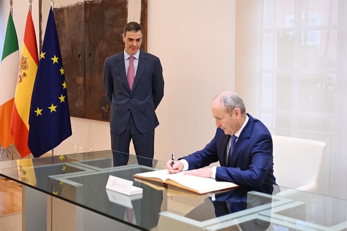 10/03/2026. Sanchez primer ministro Irlanda. El presidente del Gobierno, Pedro Sánchez, junto al primer ministro de Irlanda, Micheál Martin.
