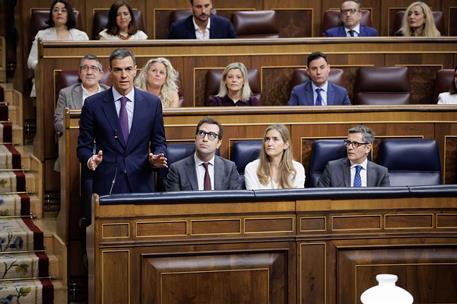 10/06/2026. Pedro Sánchez asiste a la sesión de control al Gobierno. El presidente del Gobierno, Pedro Sánchez, responde a las preguntas for...