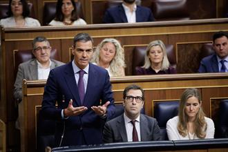 Pedro Sánchez en la sesión del control al Gobierno