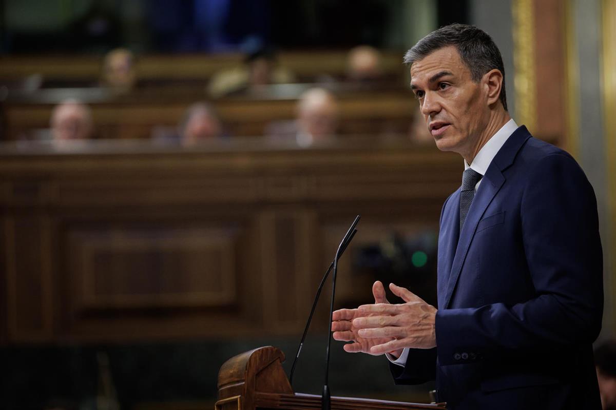 11/02/2026. Comparecencia de Pedro Sánchez en el Congreso de los Diputados. El presidente del Gobierno, Pedro Sánchez, durante su comparecencia.
