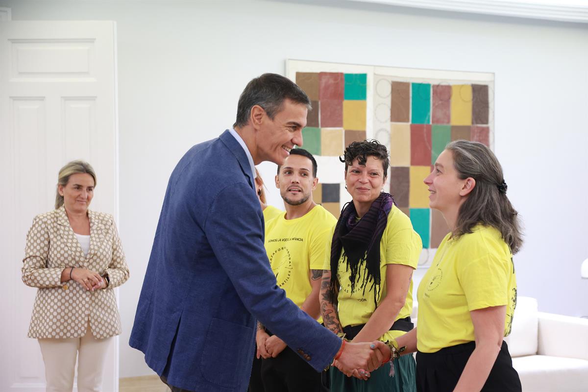 11/09/2026. Pedro Sánchez recibe a representantes de la Plataforma Laboral de Escuelas Infantiles. El presidente del Gobierno, Pedro Sánchez...
