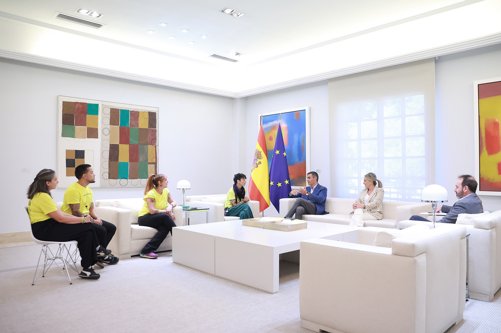 11/09/2026. Pedro Sánchez recibe a representantes de la Plataforma Laboral de Escuelas Infantiles. El presidente del Gobierno, Pedro Sánchez...