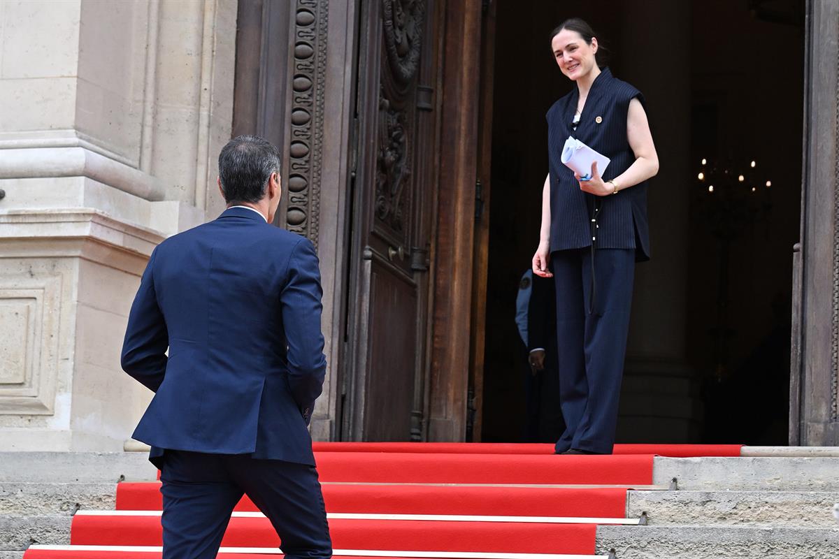 13/07/2026. Coalición Antimisiles Balísticos. El presidente del Gobierno, Pedro Sánchez, llega al Ministerio para Europa y de Asuntos Exteri...