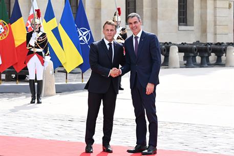 El presidente del Gobierno, Pedro Sánchez, a su llegada a la reunión de la Coalición