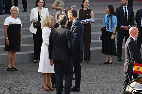 14/07/2026. Pedro Sánchez attends the military parade in Paris to mark France's National Day. The President of the Government of Spain, Pedr...