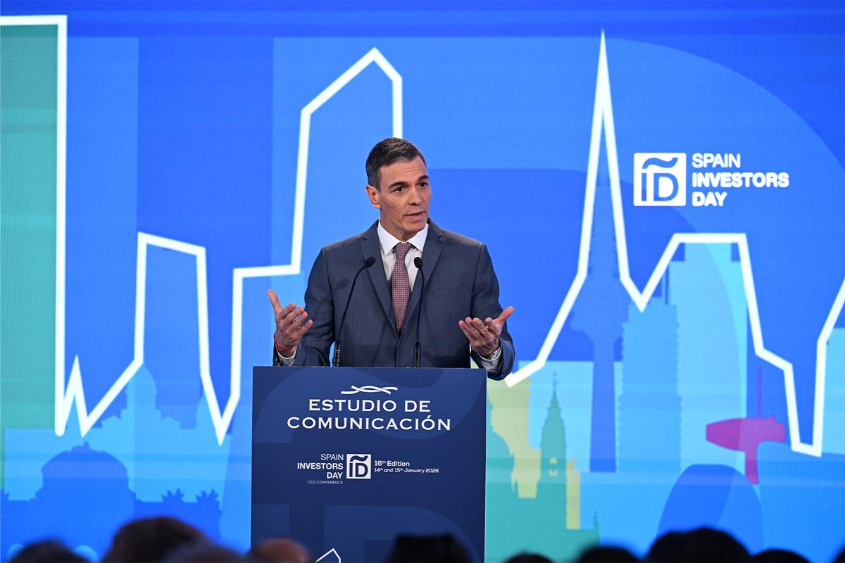 15/01/2026. Pedro Sánchez closes the 'Spain Investors Day' International Forum. Pedro Sánchez closes the 'Spain Investors Day' International Forum