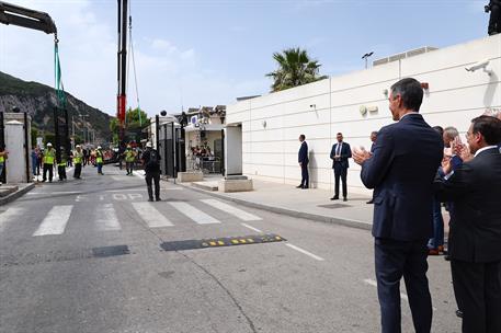 15/07/2026. Demolición de la Verja de la Línea de la Concepción. El presidente del Gobierno, Pedro Sánchez, junto al ministro de Asuntos Ext...