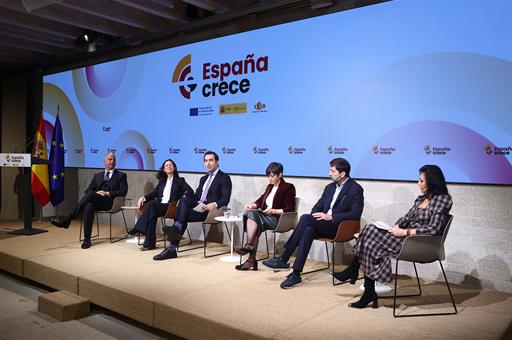 El ministro de Econmía, Comercio y Empresa, Carlos Cuerpo, en la presentación del fondo 'España crece'